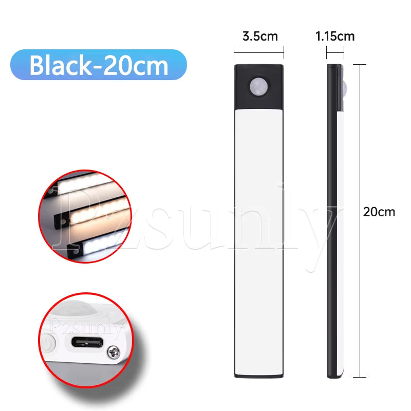 LED Bar Light Motion Sensor USB Rechargeable Led Night Light for Kitchen Wardrobe Cabinet Lighting 30Cm/40Cm/50Cm Cabinet Light