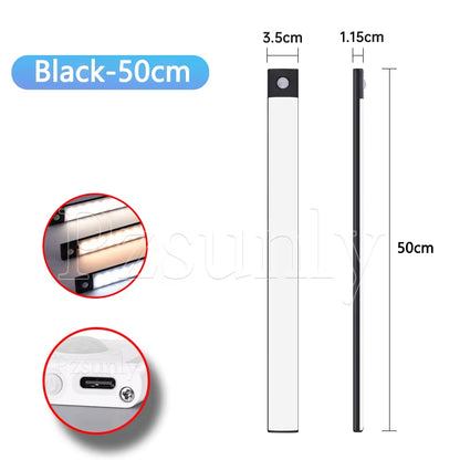 LED Bar Light Motion Sensor USB Rechargeable Led Night Light for Kitchen Wardrobe Cabinet Lighting 30Cm/40Cm/50Cm Cabinet Light